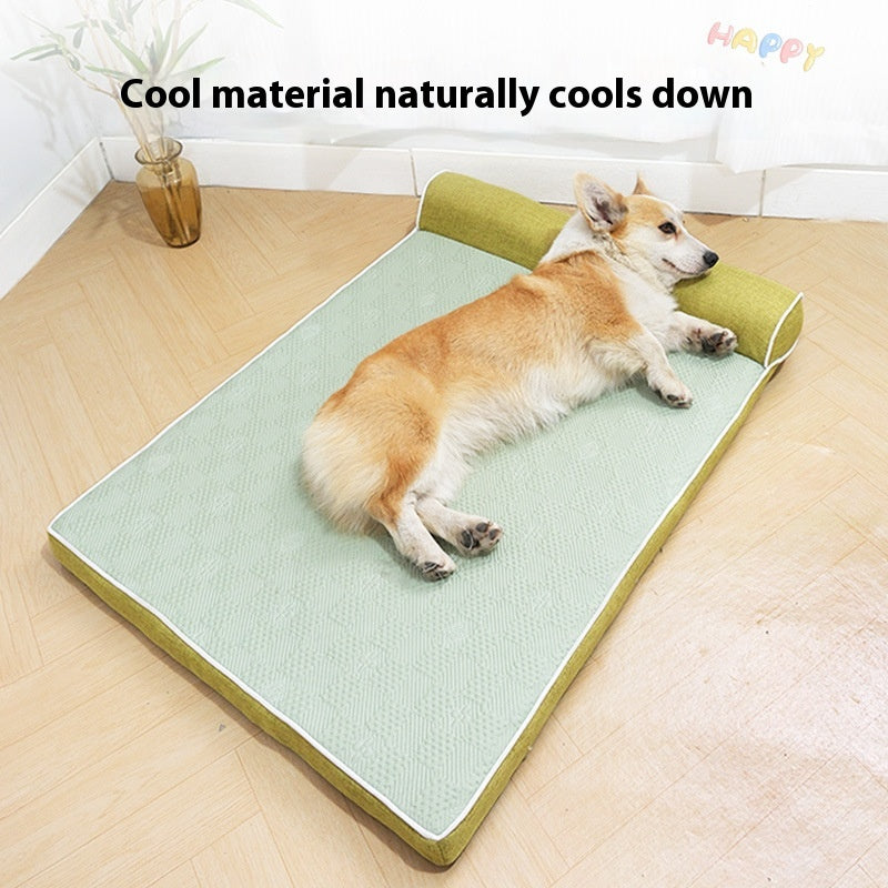 KFX-5357757 Cool Comfort Dog Sleeping Mat for All Seasons - Green, Gray, Blue Options
