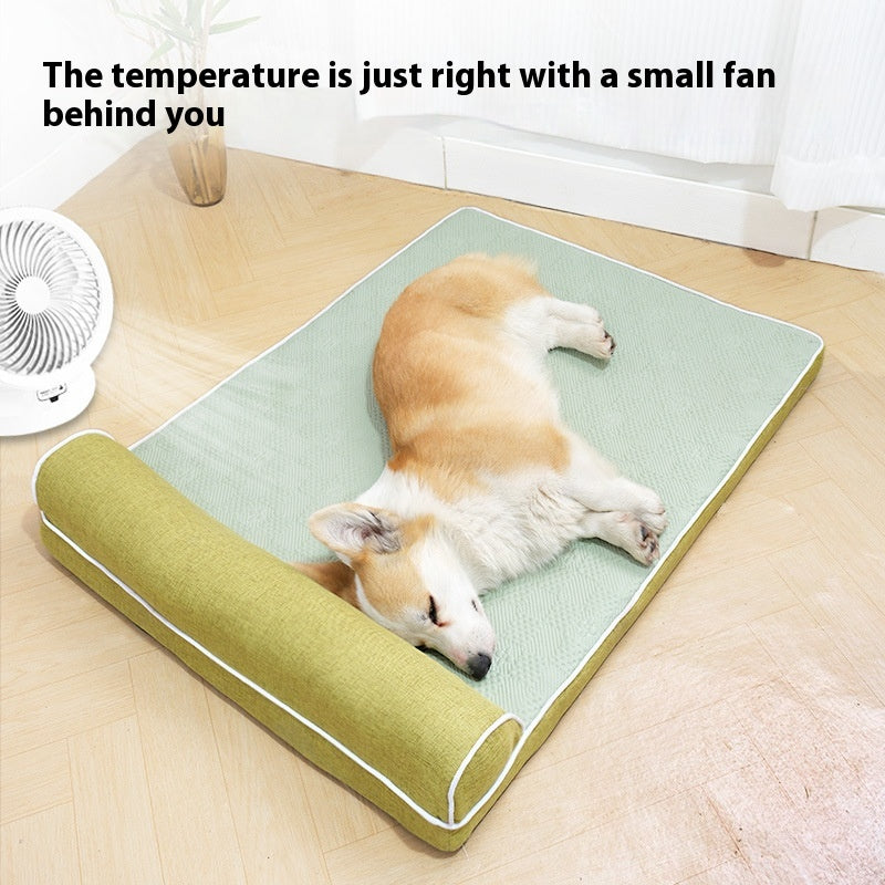 KFX-5357757 Cool Comfort Dog Sleeping Mat for All Seasons - Green, Gray, Blue Options