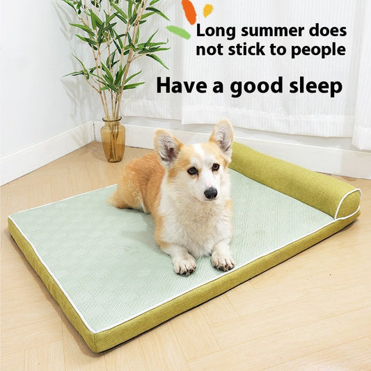 KFX-5357757 Cool Comfort Dog Sleeping Mat for All Seasons - Green, Gray, Blue Options