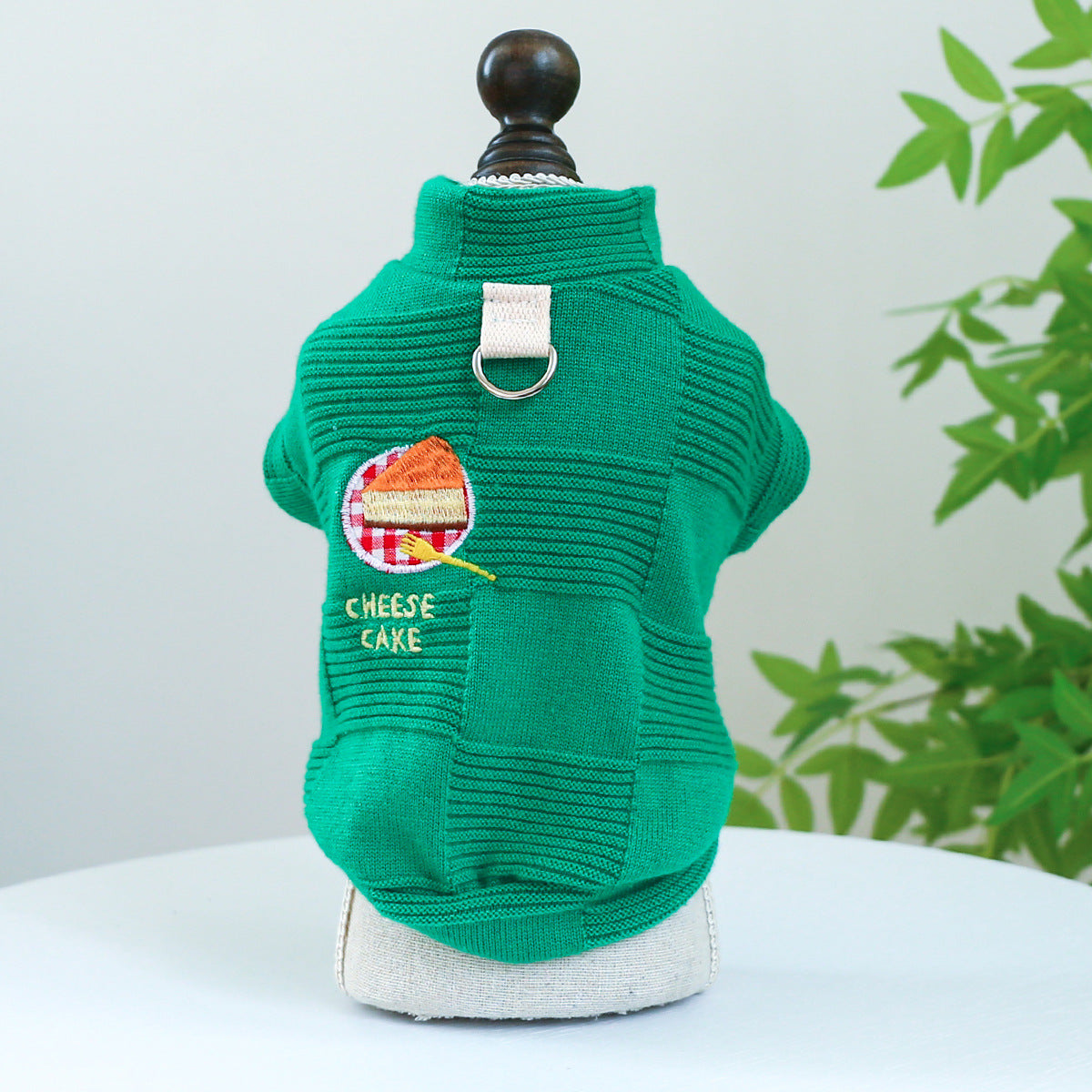 KFX-5358269 Pet Round-Neck Shirt in Afternoon Tea Colors for Dogs - White Coffee & Green Cake