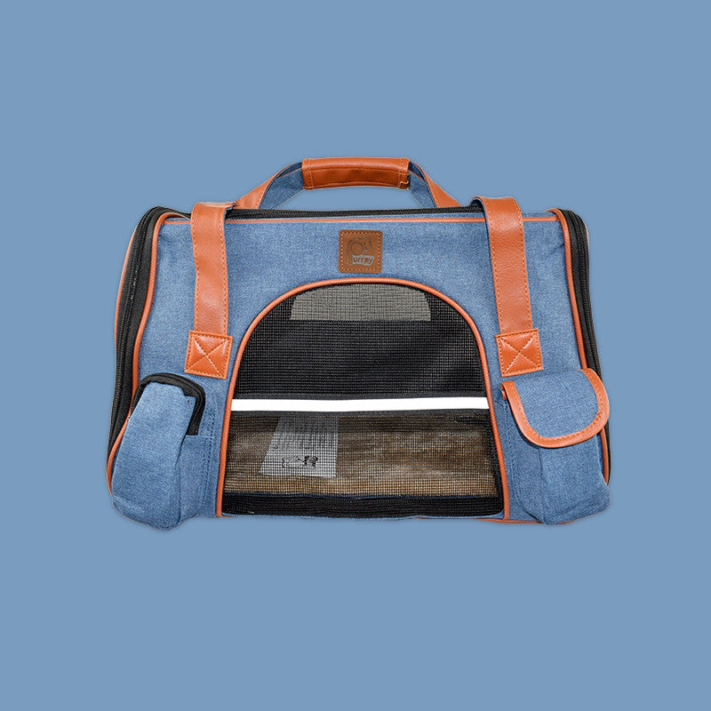 KFX-5359933 Portable Cat and Dog Travel Bag with Safety Features and Storage Options