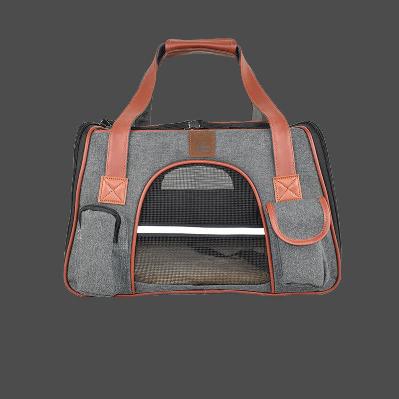 KFX-5359933 Portable Cat and Dog Travel Bag with Safety Features and Storage Options