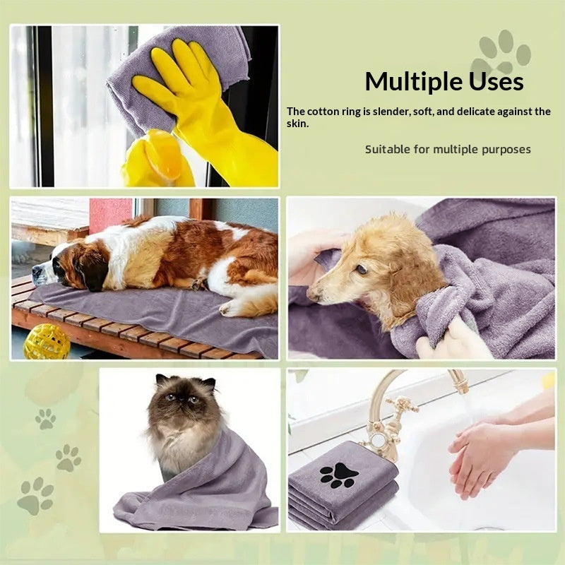 KFX-5363133 Extra Large Microfiber Pet Bath Towel - Quick Drying, Highly Absorbent, Lint-Free, Thickened Design