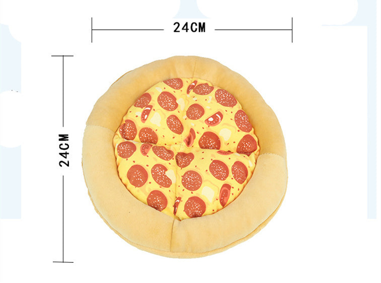 KFX-5364285 Durable Cloth Pet Toy with Sound Features - Pizza Shape, Bite Resistant, 24x24x2.5cm