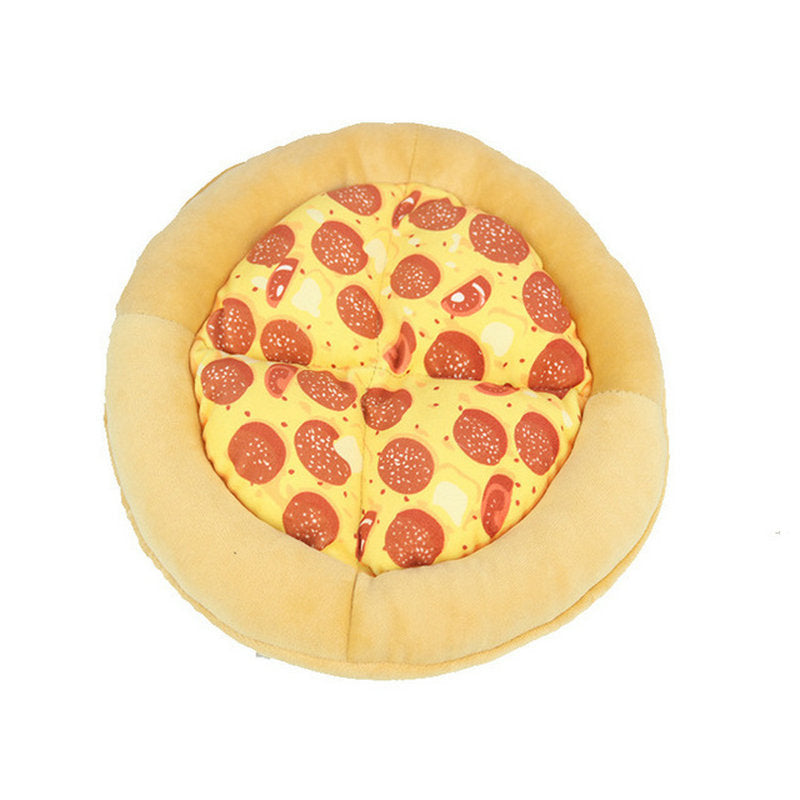 KFX-5364285 Durable Cloth Pet Toy with Sound Features - Pizza Shape, Bite Resistant, 24x24x2.5cm