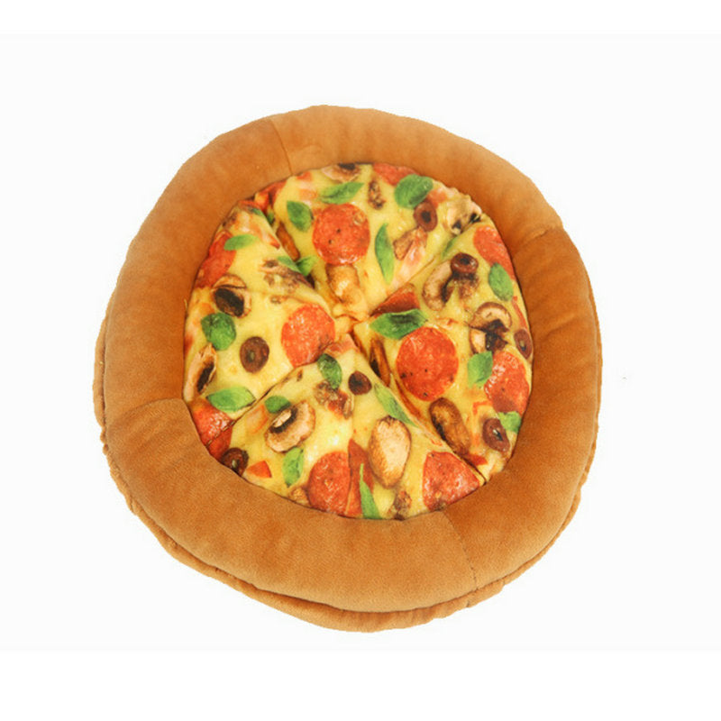KFX-5364285 Durable Cloth Pet Toy with Sound Features - Pizza Shape, Bite Resistant, 24x24x2.5cm