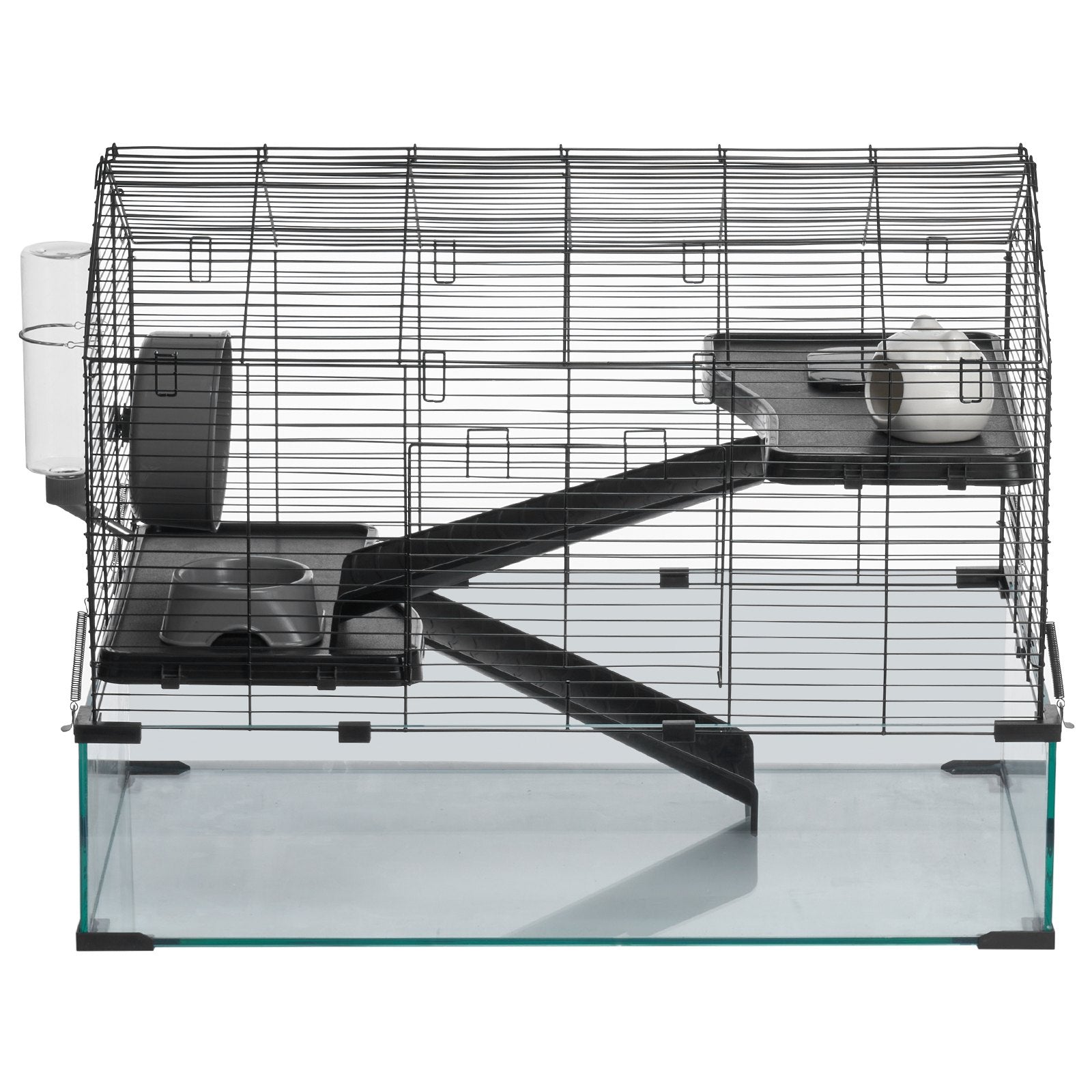 KFX-5367101 Wire Hamster Cage Habitat 29.5in for Small Rodents – Secure, Spacious, and 360-Degree View Design
