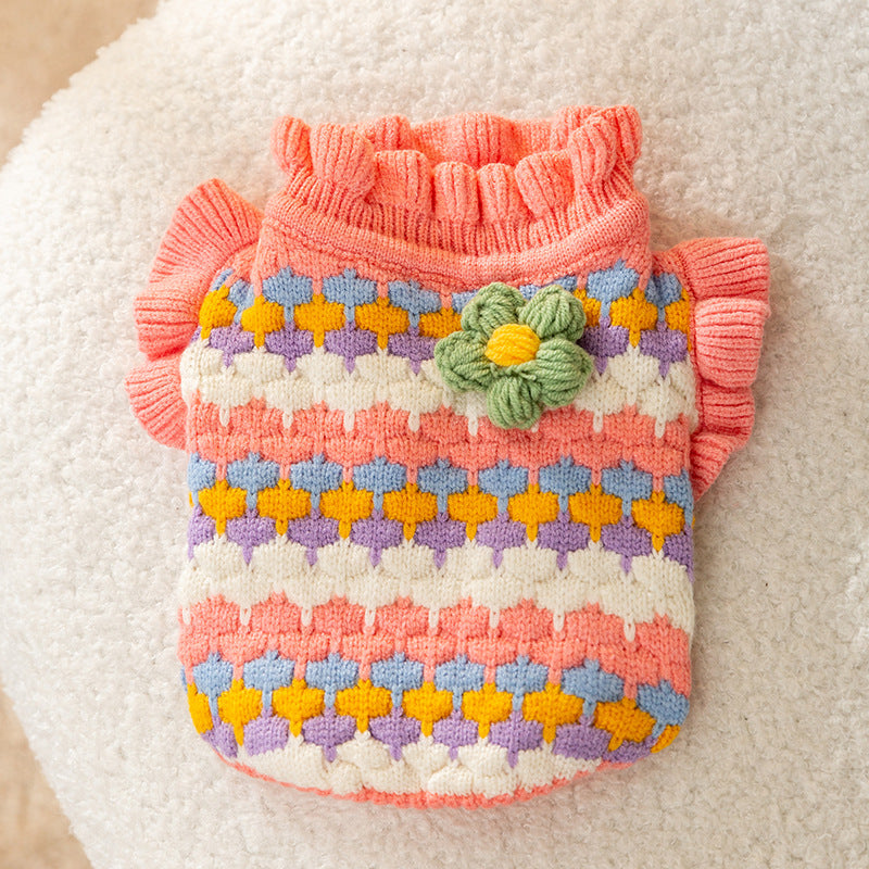 KFX-5367997 Cozy Rabbit Sweater for Small Dogs - Perfect for Spring and Autumn