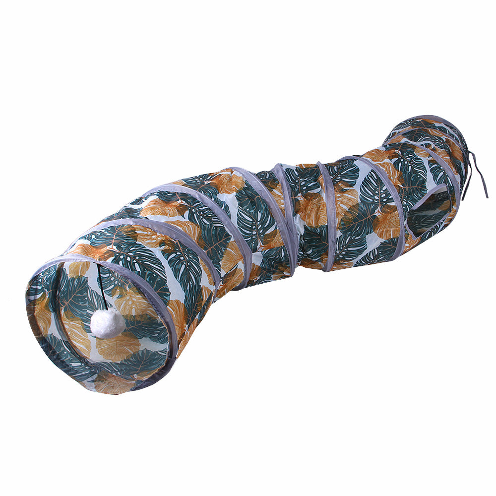 KFX-5368509 Foldable Cat Tunnel with Multiple Passes for Engaging Playtime