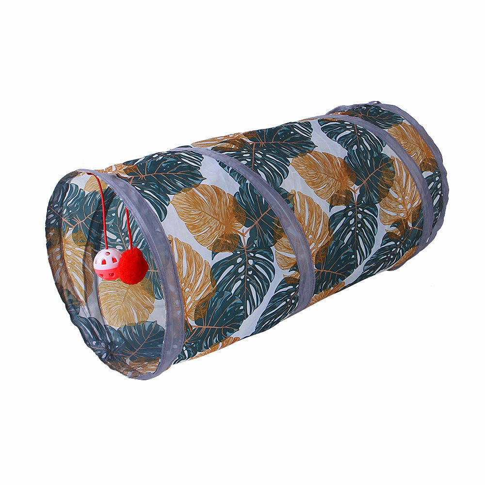 KFX-5368509 Foldable Cat Tunnel with Multiple Passes for Engaging Playtime