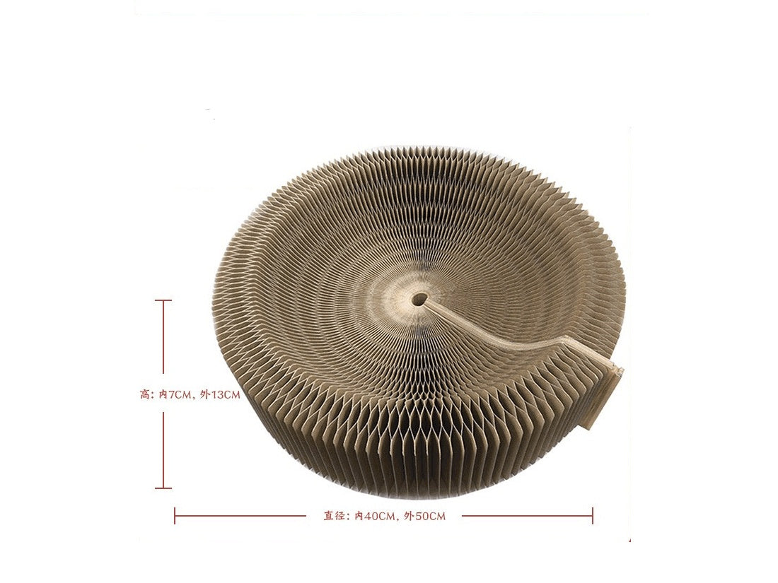 KFX-5369405 Deformed Cat Scratching Board - Corrugated Paper, 50cm Diameter, 13cm Height, 1.2kg