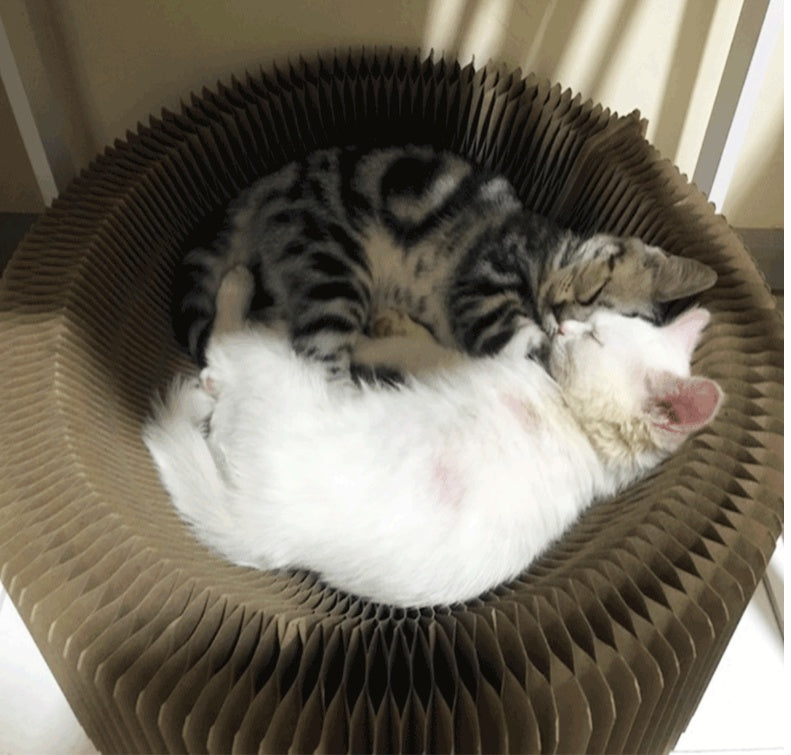 KFX-5369405 Deformed Cat Scratching Board - Corrugated Paper, 50cm Diameter, 13cm Height, 1.2kg