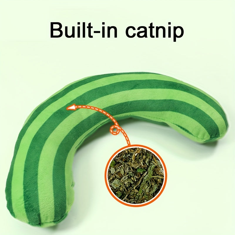KFX-5370685 Cat Noise Toy with Built-In Catnip and Striped Pattern Pillow, 23x20cm, 35g