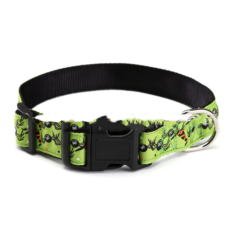 KFX-5371197 Halloween-Themed Pet Collars in Fun Designs - Nylon, Multiple Sizes Available