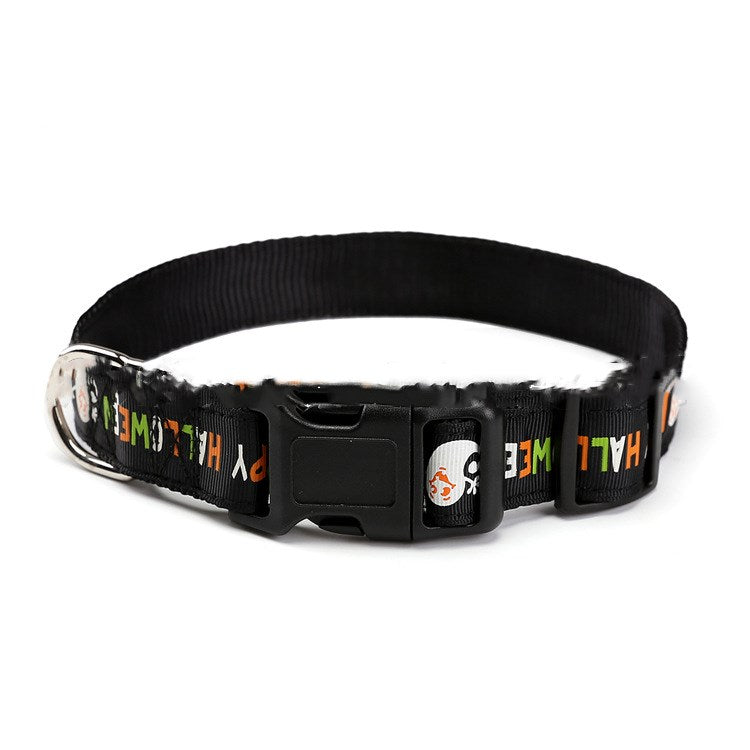 KFX-5371197 Halloween-Themed Pet Collars in Fun Designs - Nylon, Multiple Sizes Available