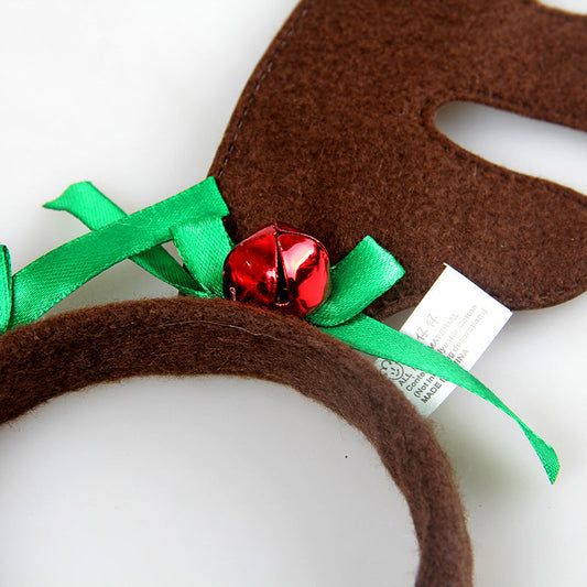 KFX-5371453 Christmas-Themed Short Plush Hat for Pets – Universal Fit for Cats and Dogs