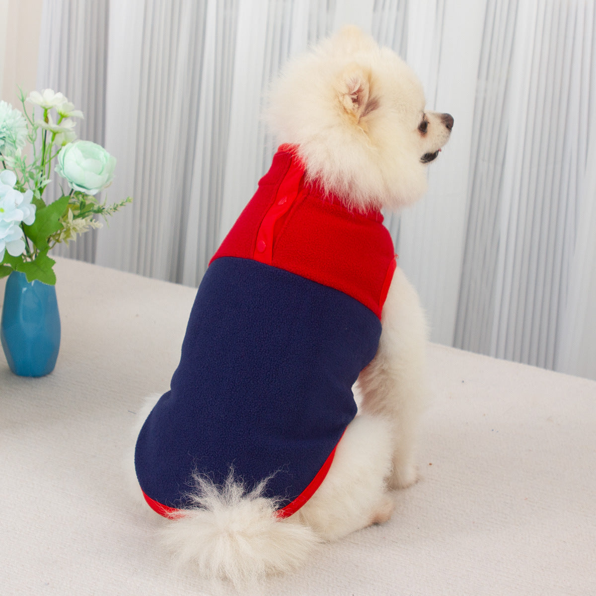 KFX-5371581 Fluffy Stand Collar Jacket in Contrast Colors for All Occasions