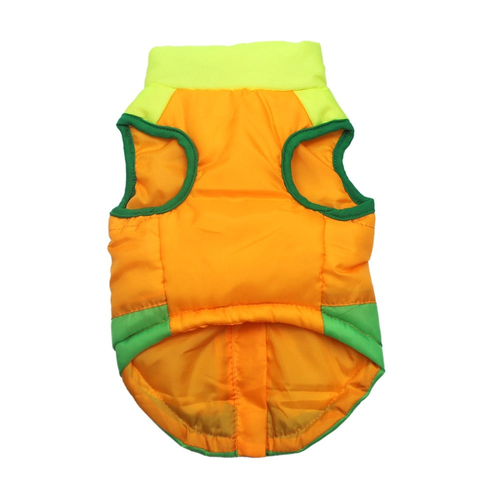 KFX-5373373 Striped Puppy Jacket Vest for Autumn/Winter with Traction Buckle – Medium Warmth and Easy Care