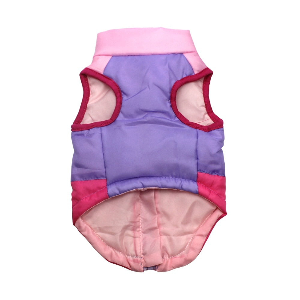 KFX-5373373 Striped Puppy Jacket Vest for Autumn/Winter with Traction Buckle – Medium Warmth and Easy Care