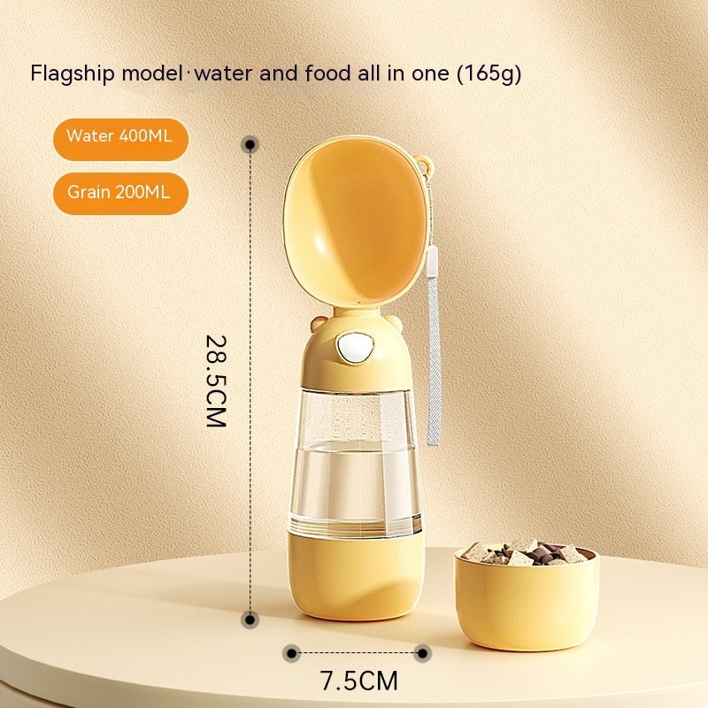 KFX-5375037 Portable Dog Water Bottle with Food and Water Container for Outdoor Travel and Feeding