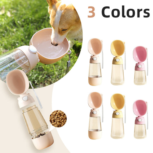 KFX-5375037 Portable Dog Water Bottle with Food and Water Container for Outdoor Travel and Feeding