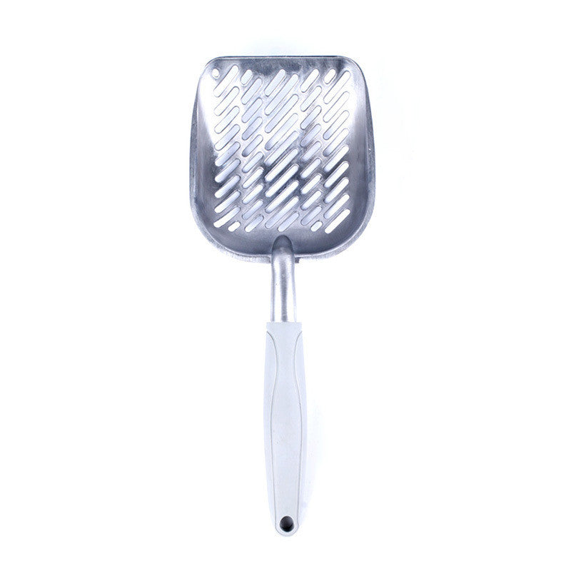 KFX-5375165 Large Aluminum Alloy Cat Litter Shovel - Gray and Black - Convenient Cat Care Tool (36x15.5x15.5cm)