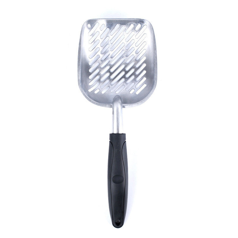 KFX-5375165 Large Aluminum Alloy Cat Litter Shovel - Gray and Black - Convenient Cat Care Tool (36x15.5x15.5cm)