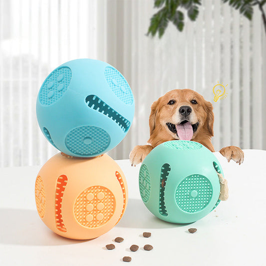 KFX-5377597 Durable Bite-Resistant Food-Grade Silicone Pet Toy Ball for Dogs and Cats, Molar Cleaning & Puzzle Design