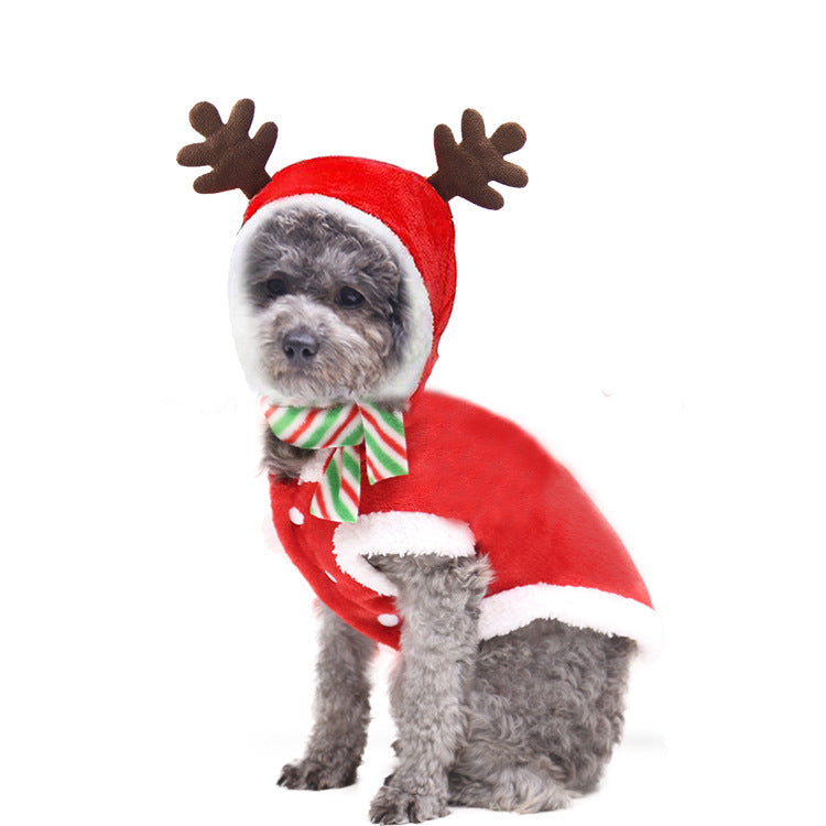 KFX-5379133 Adorable Christmas Dog Sweater with Green Scarf - Cozy Winter Outfit for Pets