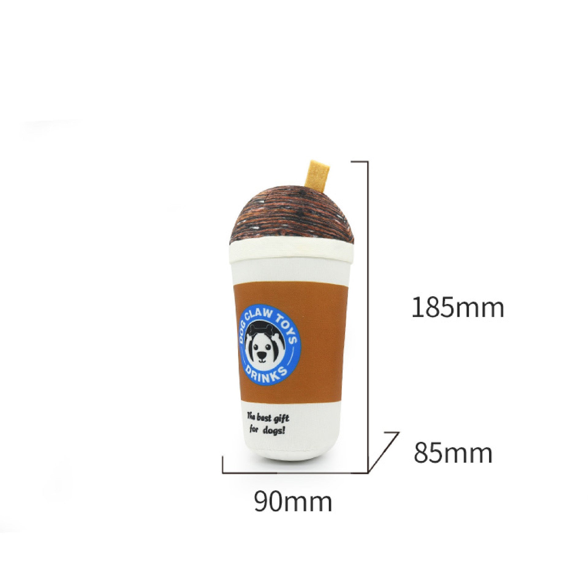 KFX-5379773 Interactive Plush Dog Toy - Milk Tea Cup Design, Nylon Cloth, Light and Coffee Colors