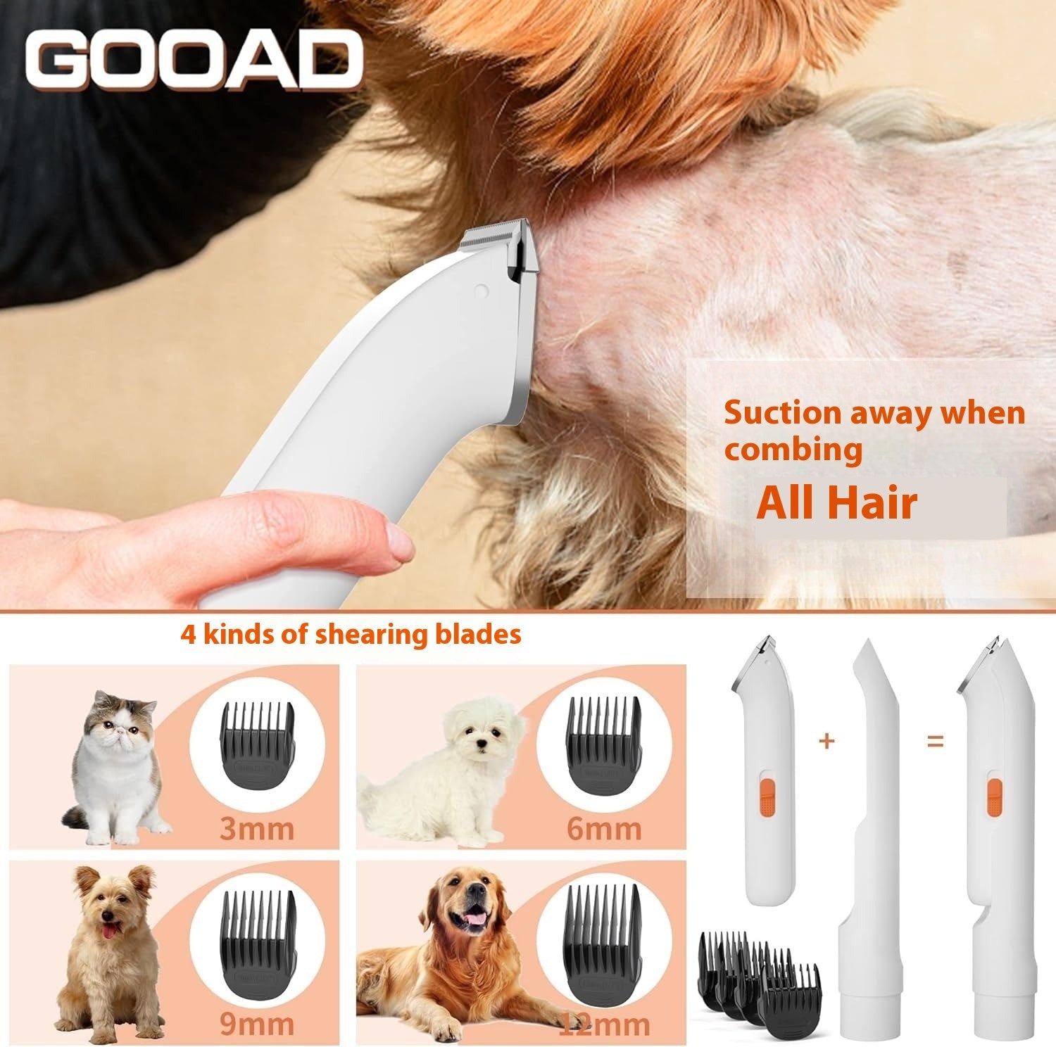 KFX-5380541 Multifunctional Pet Hair Conditioner Suit for Dogs - Orange ABS Material