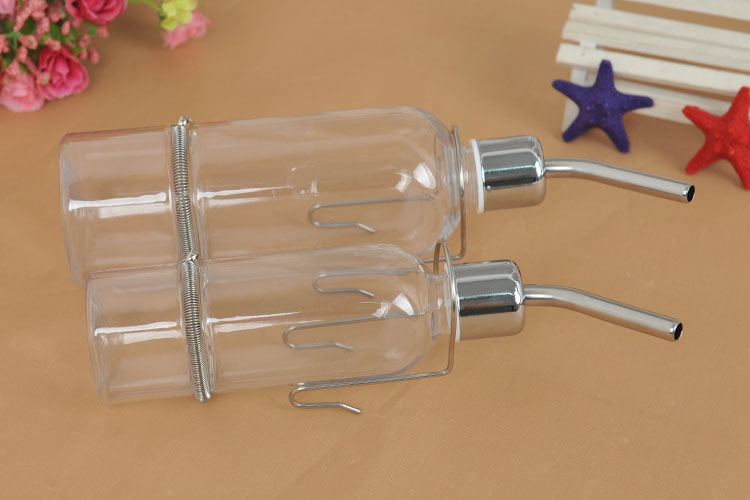 KFX-5380797 Stainless Steel Drinking Fountain for Small Animals - 180ml & 350ml Capacity Water Dispenser