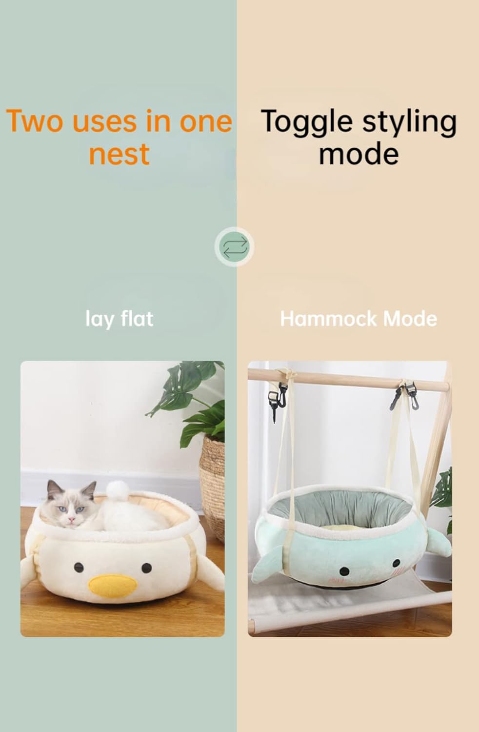 KFX-5382205 Dinosaur Shape Cat Bed and Hammock – Cute & Comfortable Pet Sofa for Small Cats and Dogs