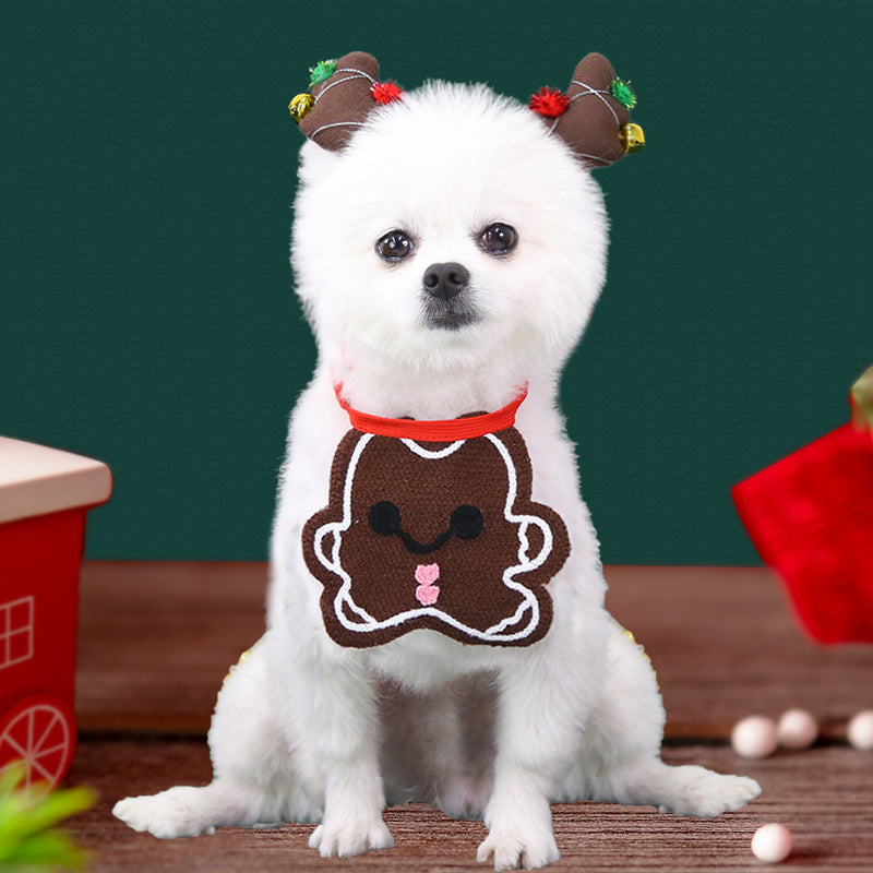 KFX-5382333 Christmas Elk Cotton Bib – Average Size, 65cm Length, Perfect for Holiday Celebrations