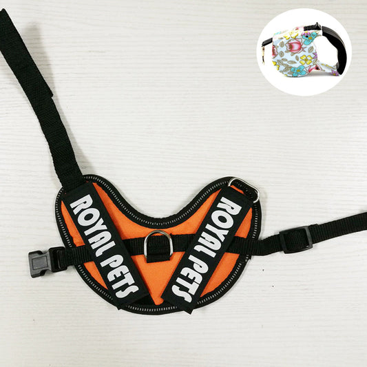 KFX-5383997 Reflective Waterproof Nylon Traction Rope Vest with Stainless Steel Pull Ring and Plastic Socket