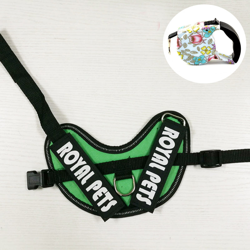 KFX-5383997 Reflective Waterproof Nylon Traction Rope Vest with Stainless Steel Pull Ring and Plastic Socket