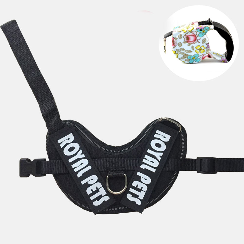 KFX-5383997 Reflective Waterproof Nylon Traction Rope Vest with Stainless Steel Pull Ring and Plastic Socket