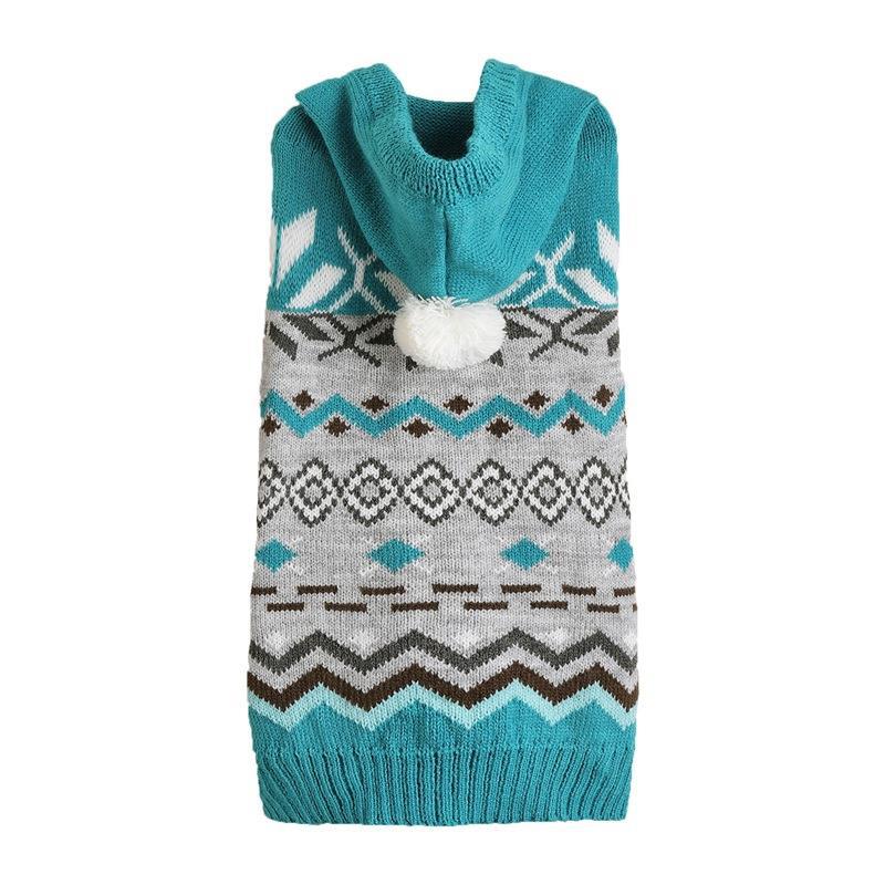 KFX-5388477 Classic Diamond Pattern Pet Sweater in Green, Blue, and Pink – Stylish Acrylic Clothing for All Sizes