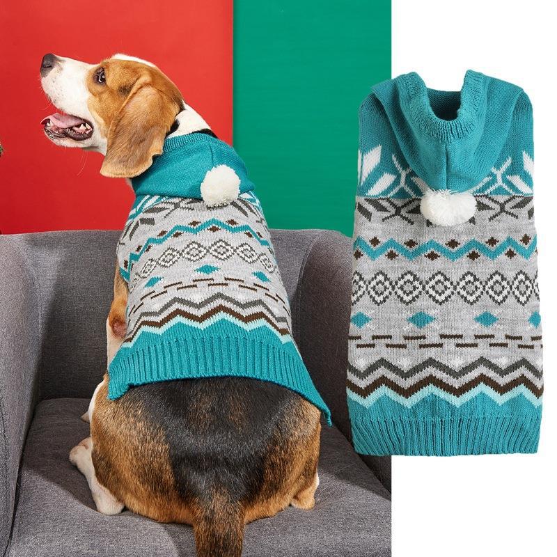 KFX-5388477 Classic Diamond Pattern Pet Sweater in Green, Blue, and Pink – Stylish Acrylic Clothing for All Sizes