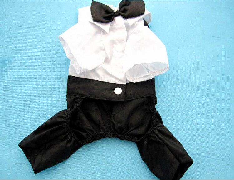 KFX-5388861 Elegant Pet Wedding Outfit with Stylish Trousers - Casual Cloth Design in Multiple Sizes