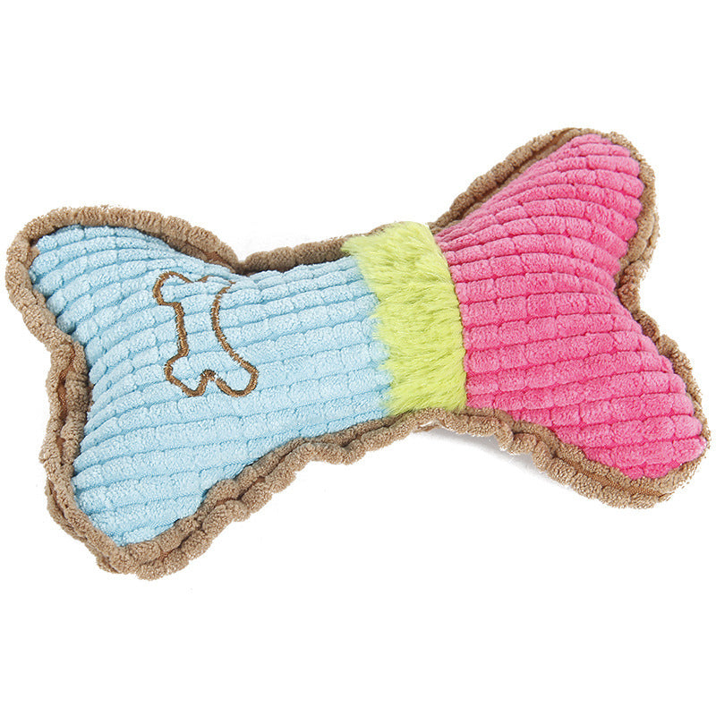 KFX-5390141 Plush Squeaky Dog Chew Toy for Small to Medium Breeds, Perfect for Teething and Interactive Play