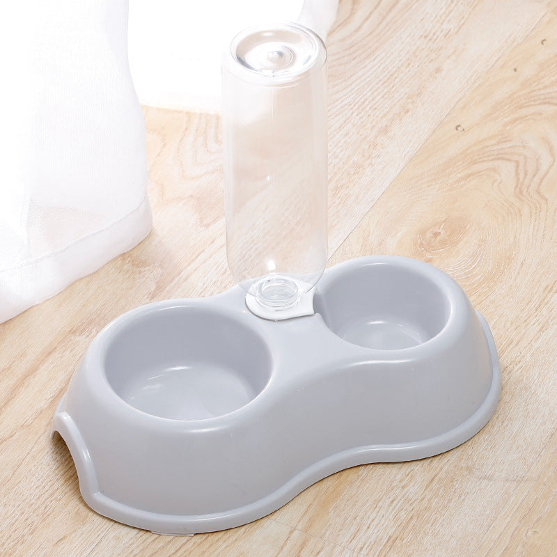 KFX-5390653 Double Bowl Plastic Pet Drinking Bottle with Companion Bowl - 500ml, Four Colors Available