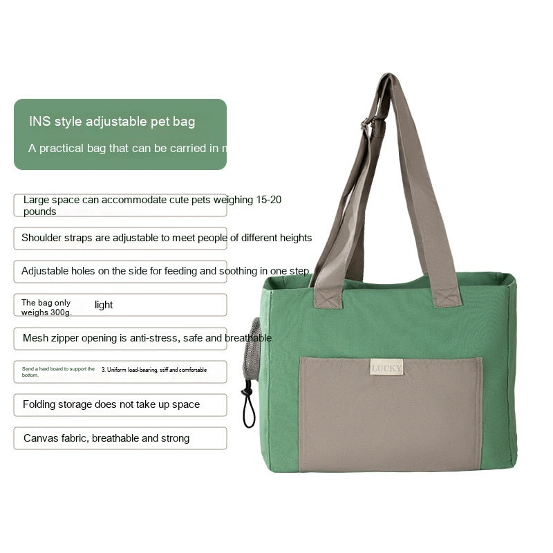 KFX-5392701 Adorable Open Head Canvas Shoulder Bag for Cats and Dogs, Multiple Patterns Available