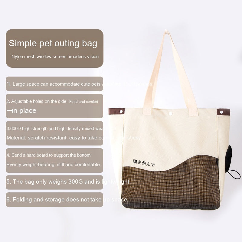 KFX-5392701 Adorable Open Head Canvas Shoulder Bag for Cats and Dogs, Multiple Patterns Available