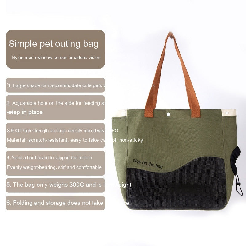 KFX-5392701 Adorable Open Head Canvas Shoulder Bag for Cats and Dogs, Multiple Patterns Available