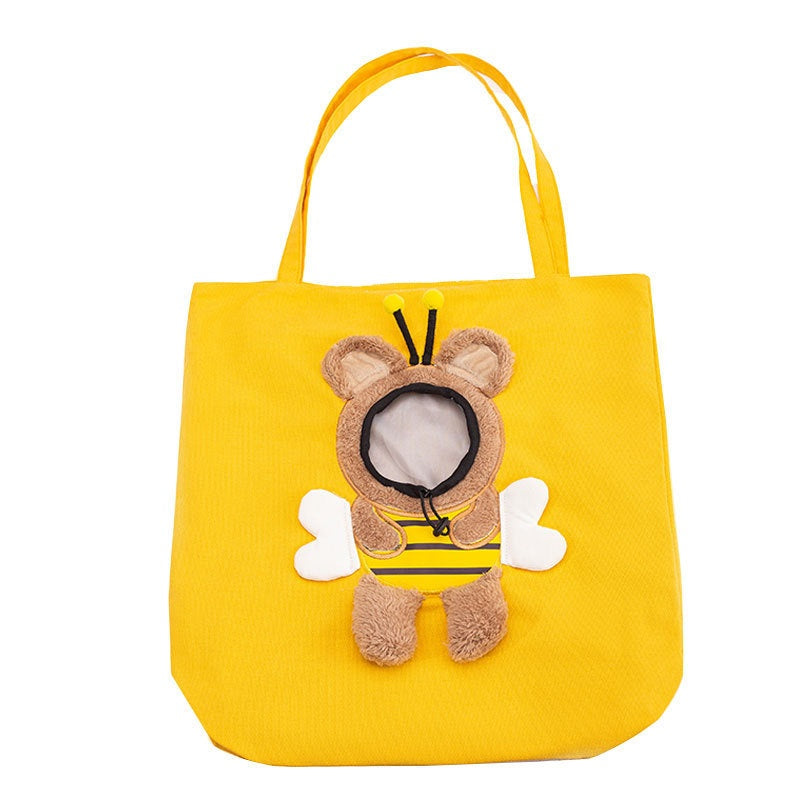 KFX-5392701 Adorable Open Head Canvas Shoulder Bag for Cats and Dogs, Multiple Patterns Available