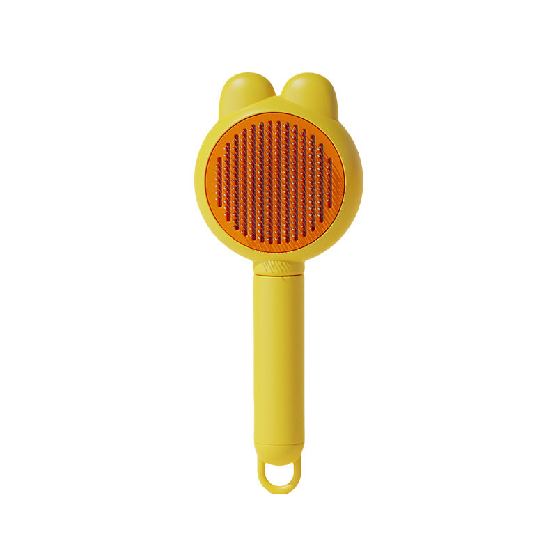 KFX-5393725 Self-Cleaning Cat and Dog Grooming Brush with Metal Comb and Massage Tips for Shedding