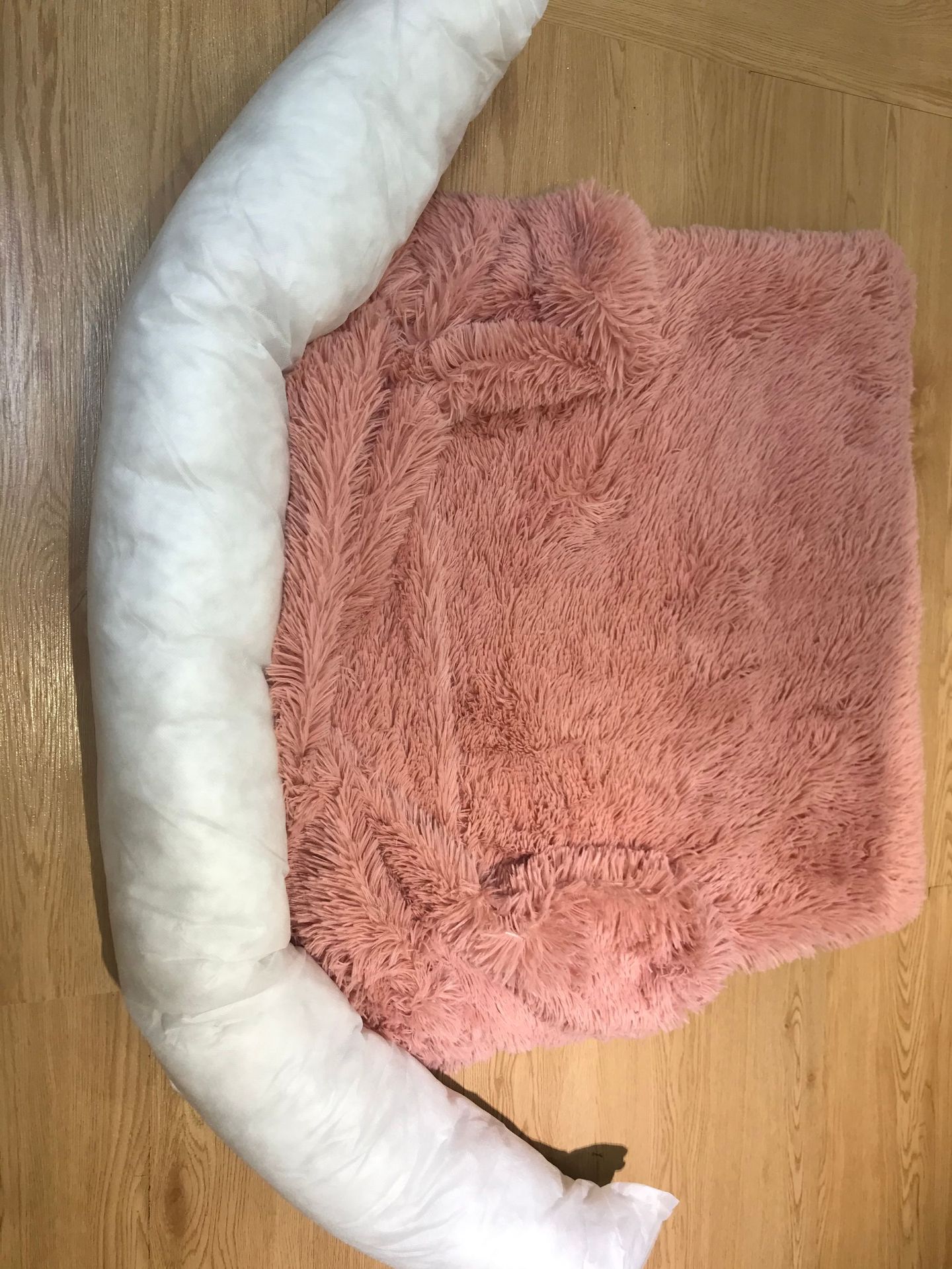 KFX-5394493 Removable and Washable Plush Cotton Pet Nest with Gradient Gray and Leather Powder Options