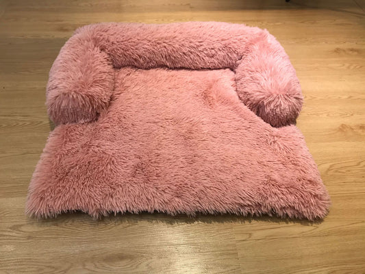KFX-5394493 Removable and Washable Plush Cotton Pet Nest with Gradient Gray and Leather Powder Options
