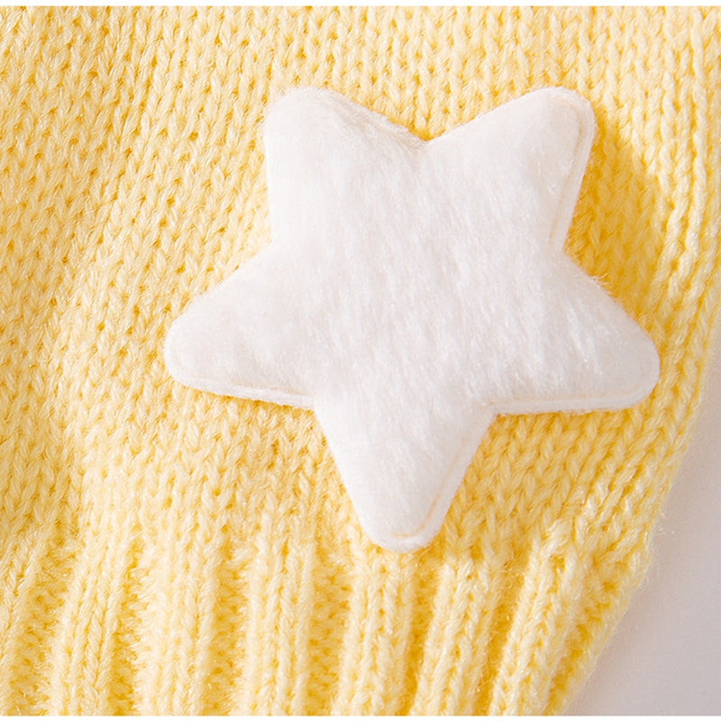 KFX-5395005 Warm Knitted Dog Sweater with Turtleneck and Star Pattern for Small Breeds and Puppies